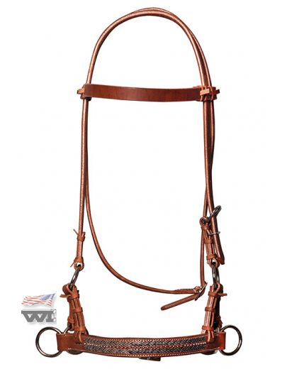 SIDEPULL WITH RAWHIDE BRAIDING AND DOTS