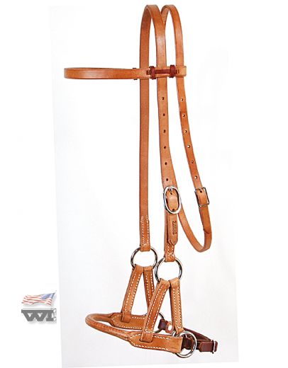 Round Leather Nose Sidepull