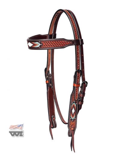 BASKET TOOLED FANCY HEADSTALL HS-M-128