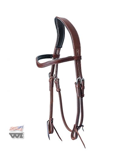 ANATOMICALLY SHAPED HEADSTALL, DARK OILED