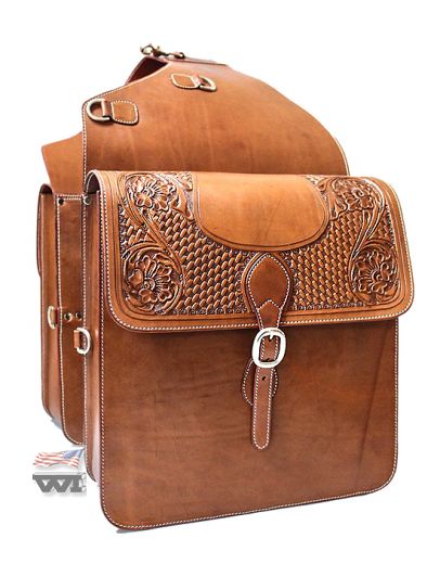 TOOLED LEATHER SADDLE BAG