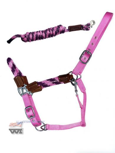 HYBRID ROPE HALTER  PINK-BURGUNDY