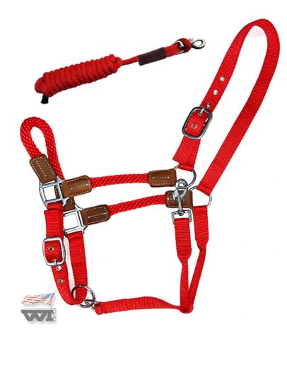 HYBRID ROPE HALTER  CRIMSON RED