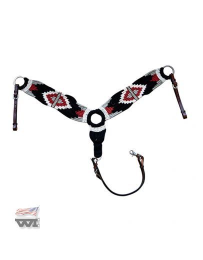 WOOLEN NAVAJO DESIGN BREASTCOLLAR , COFFEE