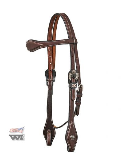 HORSEMAN´S TACK  w./ FLOWER BUCKLE , DARK OILED