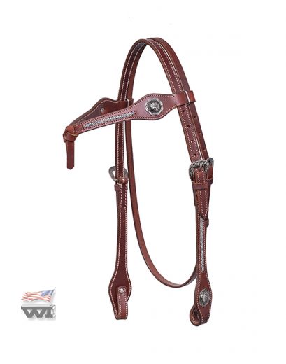 HORSEMAN´S TACK OLDSTYLE HEADSTALL w./ ANTIQUE STYLE BUCKLES