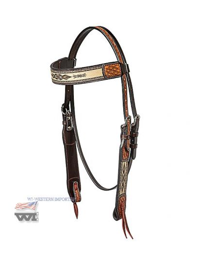 HORSEMAN´S TACK  HEADSTALL w./ BRAIDED INLAY