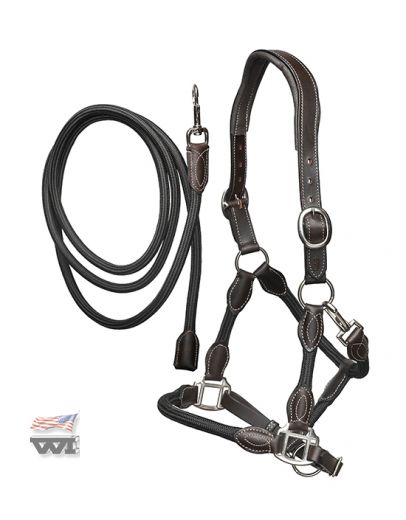 ANATOMICALLY SHAPED HALTER WITH LEAD, BLACK