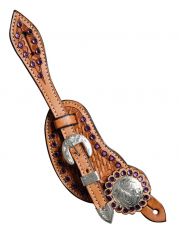 Spurstrap Burgundy Stones SPS-D-156