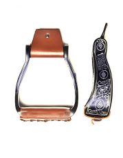 GRAVIERTE, SCHWARZE ALU-STEIGBGEL ASE-BK