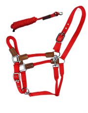 HYBRID ROPE HALTER  CRIMSON RED