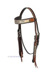 HORSEMAN´S TACK  HEADSTALL w./ BRAIDED INLAY
